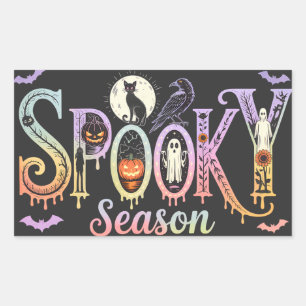 Spooky Season Iridescent Halloween Rectangular Sticker