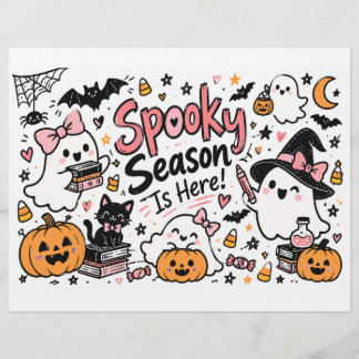 Spooky Season Is Here Halloween Whiteboard Doodle Custom Letterhead