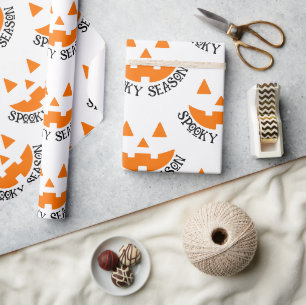 Spooky Season & Jack O Lantern Halloween Wrapping Paper