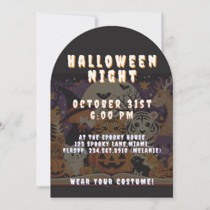 Spooky Season Magical Forest Creatures Invitation