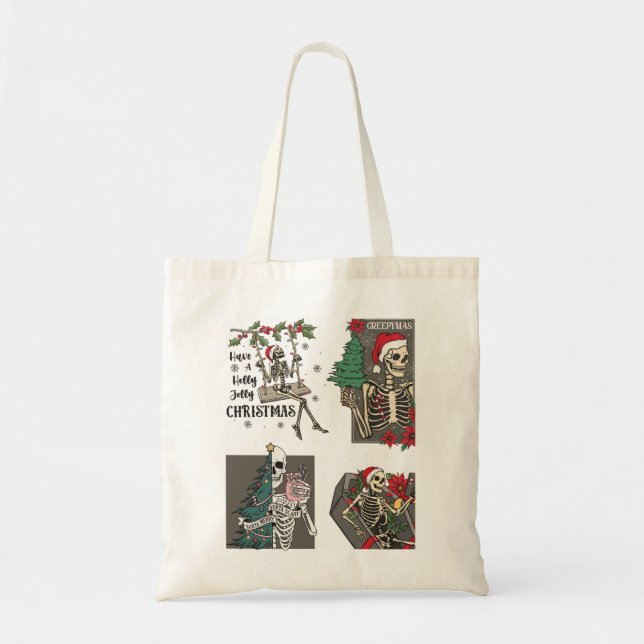 Spooky Season Meets Christmas Cheer Tote Bag (Front)