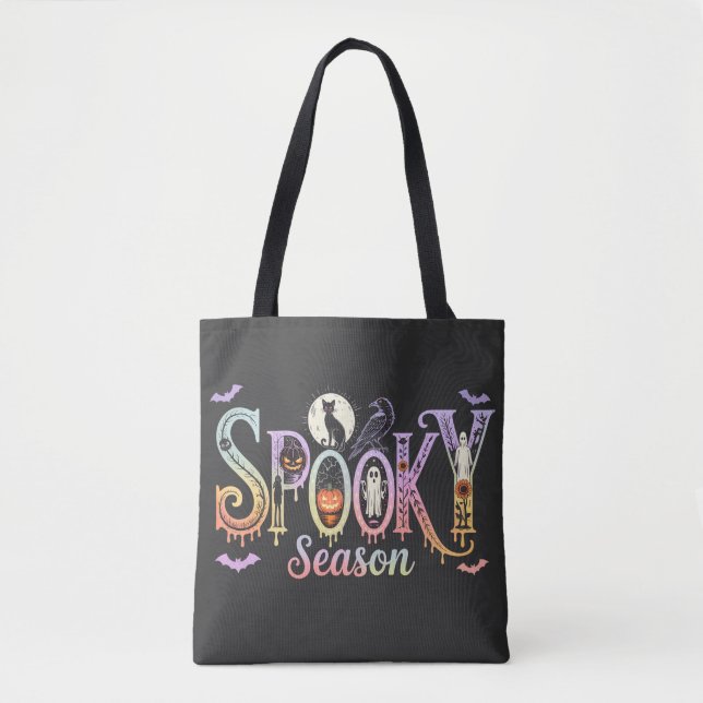 Spooky Season Pastel Gothic Tote Bag (Front)