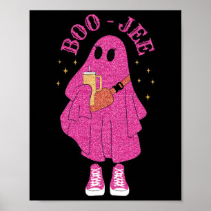 Spooky Season Pink Ghost Halloween Costume Boujee  Poster