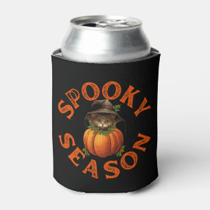 Spooky Season Pumpkin Cat Can Cooler