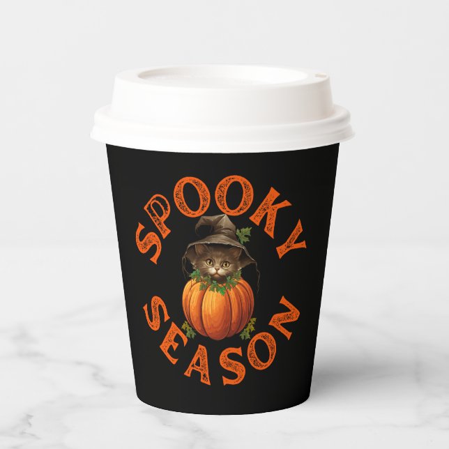Spooky Season Pumpkin Cat Paper Cups (Front)