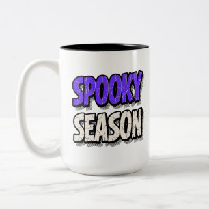 Spooky Season Purple Comic Two-Tone Coffee Mug