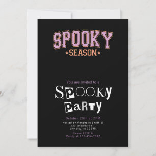 Spooky Season Purple Orange Black Halloween Party Invitation