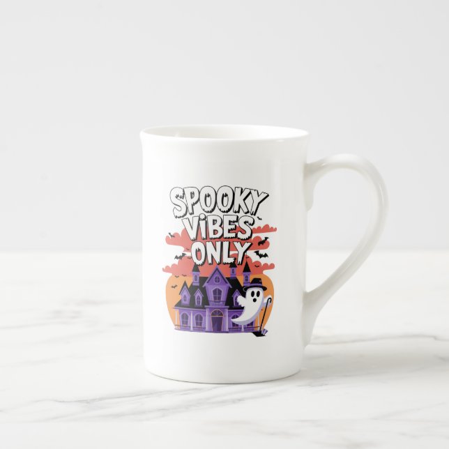 Spooky Season Quotes Bone China Mug (Right)