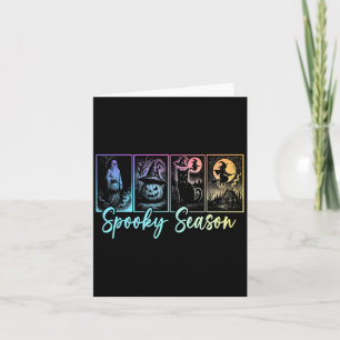 Spooky Season Retro Halloween Horror Ghost Pumpkin Card