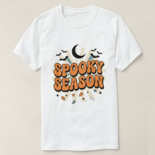 Spooky Season Retro Halloween Typography Design T-Shirt