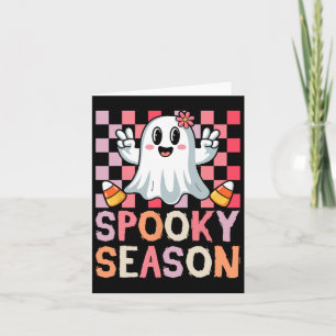 Spooky Season Retro Happy Halloween Ghost Women To Card