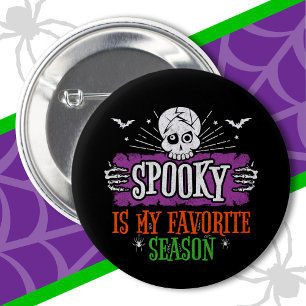 Spooky Season Scary Skeleton Bats Happy Halloween 6 Cm Round Badge