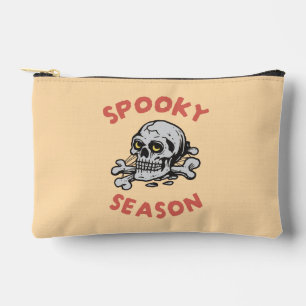 Spooky Season Scary Skull Halloween  Accessory Pouch