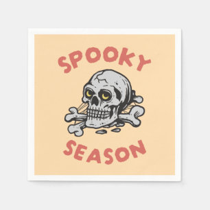 Spooky Season Scary Skull Halloween Napkin