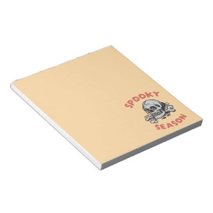 Spooky Season Scary Skull Halloween Notepad