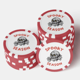Spooky Season Scary Skull Halloween Poker Chips