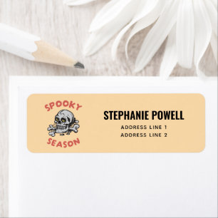 Spooky Season Scary Skull Halloween Return Address Label