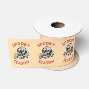 Spooky Season Scary Skull Halloween  Satin Ribbon