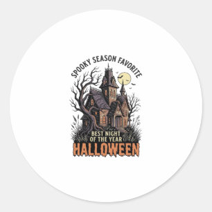 Spooky Season Shirt Haunted Manor Vintage Engravin Classic Round Sticker