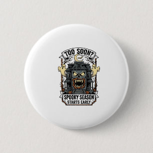 Spooky Season Shirt Vintage Engraving Halloween De 6 Cm Round Badge