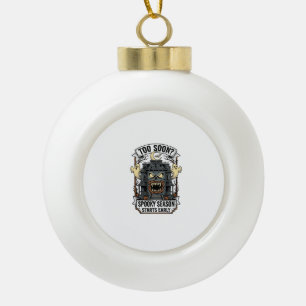 Spooky Season Shirt Vintage Engraving Halloween De Ceramic Ball Christmas Ornament