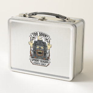 Spooky Season Shirt Vintage Engraving Halloween De Metal Lunch Box