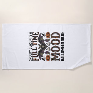 Spooky Season Shirt Vintage Engraving Halloween Gr Beach Towel