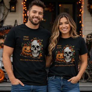 Spooky Season Skull Pumpkin Halloween T-Shirt