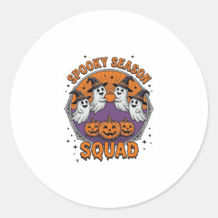 Spooky Season Squad Cute Ghost Halloween Shirt_1 Classic Round Sticker