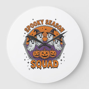 Spooky Season Squad Cute Ghost Halloween Shirt_1 Large Clock