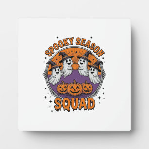 Spooky Season Squad Cute Ghost Halloween Shirt_1 Plaque