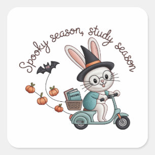 Spooky Season Study Season Nursing Bunny Square Sticker