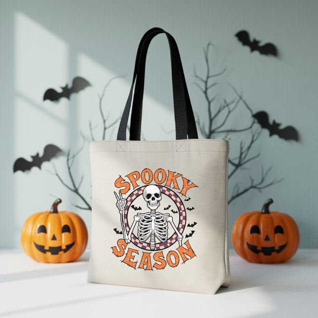 Spooky Season Tote Bag, Trick or Treat Bag for her (Creator Uploaded)