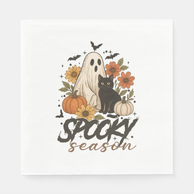 Spooky Season Vibes Ghost Napkin (Front)