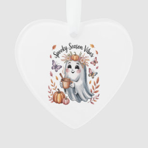 Spooky Season Vibes Ghost Ornament
