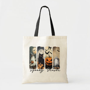 Spooky Season Vibes – Haunted Panels of Halloween  Tote Bag
