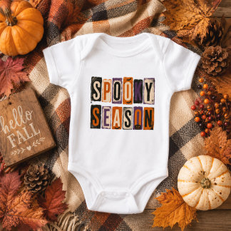 Spooky Season Vintage Block Letters Baby Bodysuit