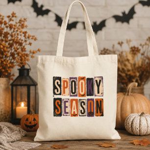 Spooky Season Vintage Block Letters Tote Bag