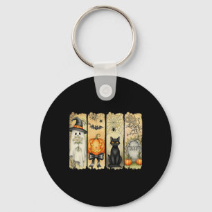 Spooky Season Vintage Halloween Ghost Pumpkin Coqu Key Ring