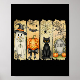 Spooky Season Vintage Halloween Ghost Pumpkin Coqu Poster