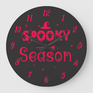 Spooky Season Witch Hat Halloween Wall Clock