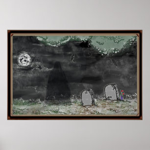 Spooky Shadow Photo Horizontal Framed Poster