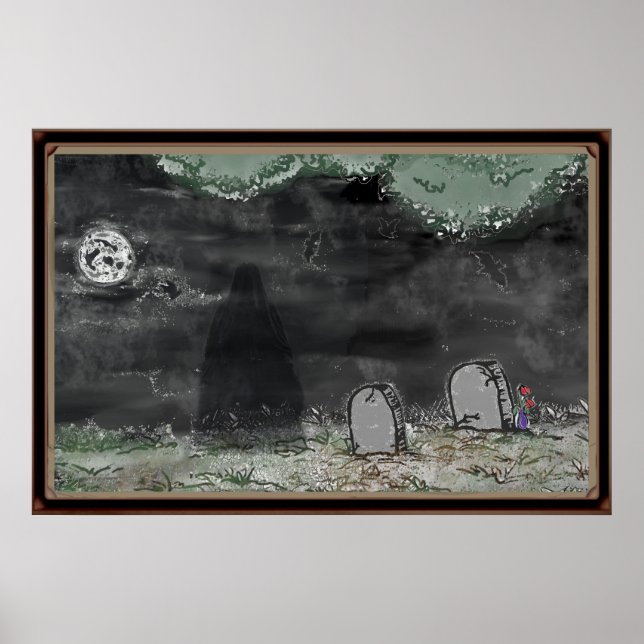 Spooky Shadow Photo Horizontal Framed Poster (Front)