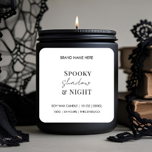 Spooky Shadows & Night Candle Label   Custom White