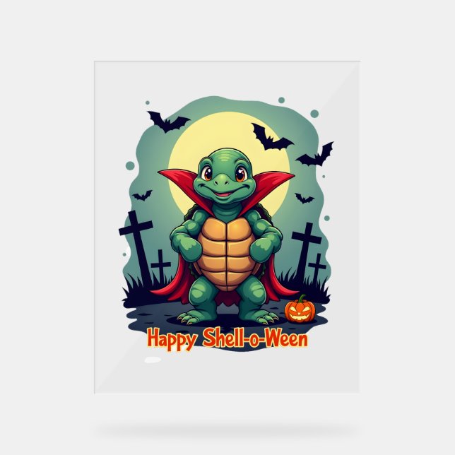 Spooky Shell Surprise Turtle Acrylic Sign (Front)