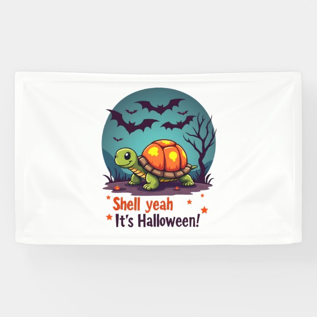 Spooky Shell Surprise Turtle Banner (Horizontal)