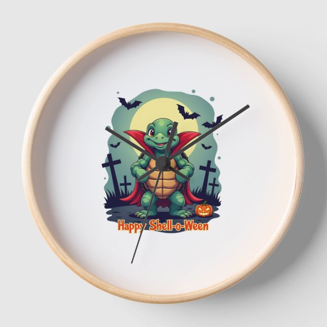 Spooky Shell Surprise Turtle Clock (Front)