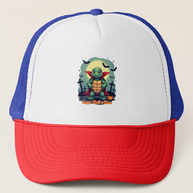 Spooky Shell Surprise Turtle Trucker Hat (Front)