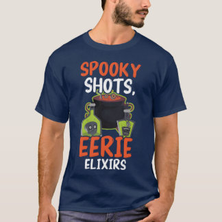 Spooky Shots Eerie Eliirs Bartender Halloween retr T-Shirt