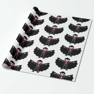 Spooky Silly funny Cartoon Dracula Vampire Wrapping Paper